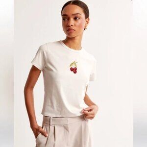 Abercrombie & Fitch Embroidered Cherry Tee